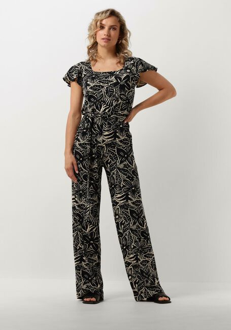 Schwarze JANSEN AMSTERDAM Jumpsuit VFB445 JERSEY PRINTED JUMPSUIT SQUARE NECKLINE - large