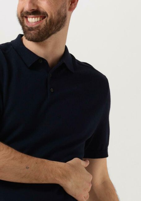 Dunkelblau SELECTED HOMME Polo-Shirt SLHBERG SS KNIT POLO NOOS - large
