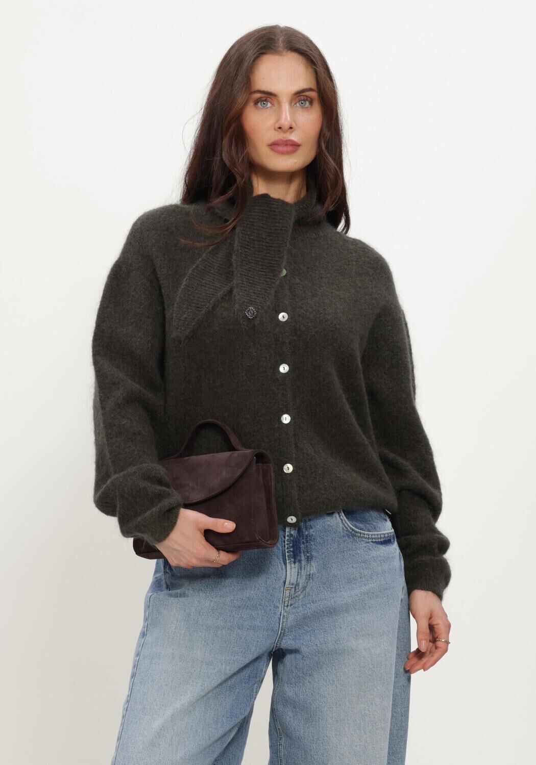 Dunkelgr&uuml;n STUDIO ANNELOES Strickjacke Bibi cardigan - large