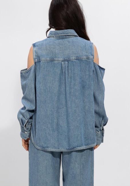 Blaue CATWALK JUNKIE Blusen OPEN SHOULDER DENIM BLOUSE - large