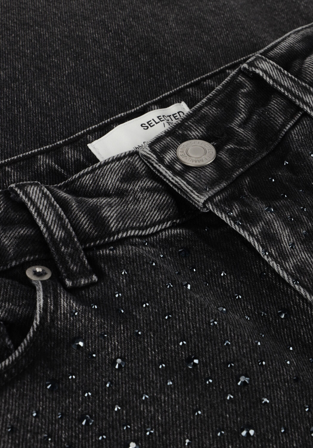 Dunkelgrau SELECTED WOMEN Wide jeans SLFMARLEY-DIA HW DARK GREY WIDE JEANS EX - large