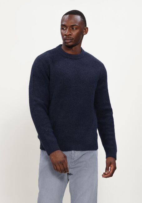 Dunkelblau SELECTED MEN Pullover SLMRAI LS KNIT WAFFLE CREW NECK - large