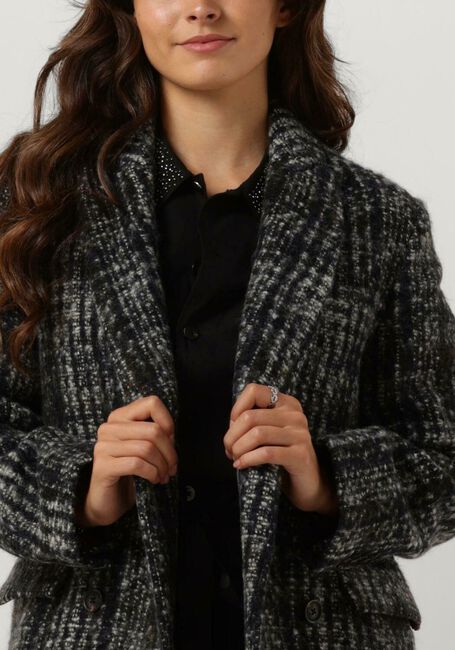 Schwarze SCOTCH & SODA Mäntel DOUBLE BREASTED COAT IN A BLUE CHECK - large