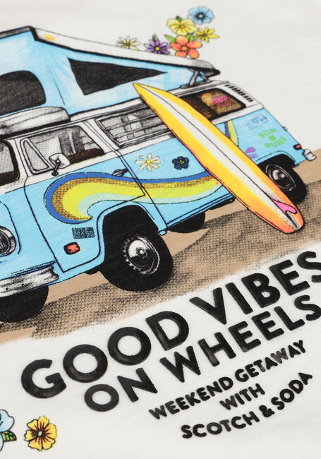 Weiße SCOTCH & SODA T-shirt KNOTTED FROND T-SHIRT - large