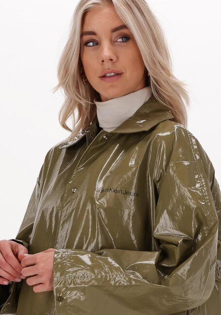 Grüne CALVIN KLEIN Regenjacke COATED LONG JACKET - large