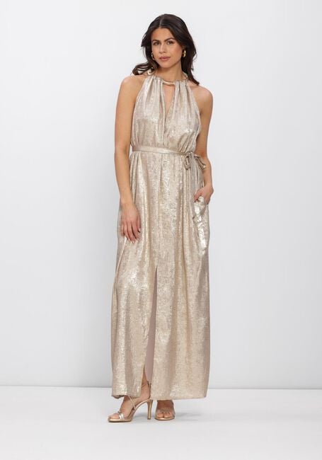 Beige DANTE6 Maxikleid HEAVENLY METALLIC HALTER DRESS - large