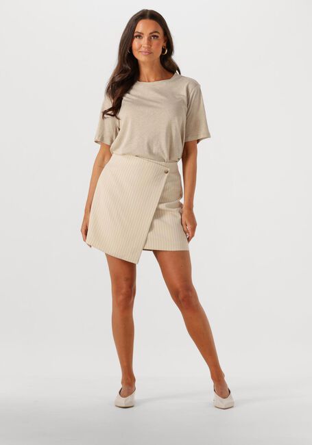 Beige NEO NOIR Minirock PETRANI PINSTRIPED SKIRT - large