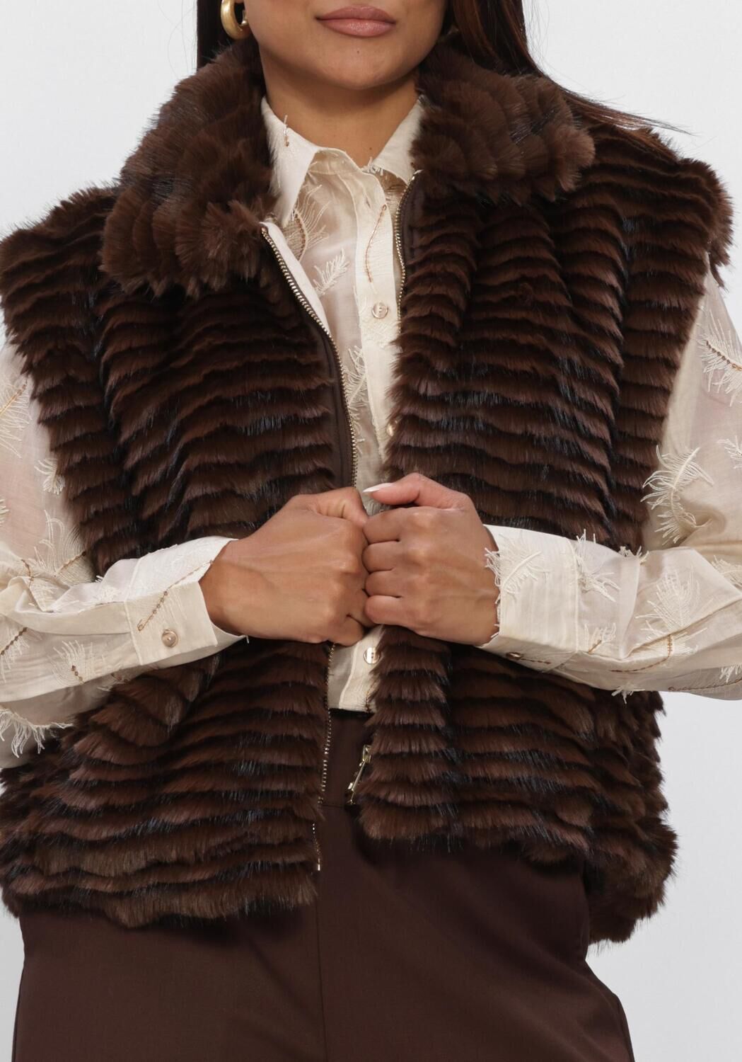 Braune NUKUS Gilet HARRIET GILET ZIPPER - large
