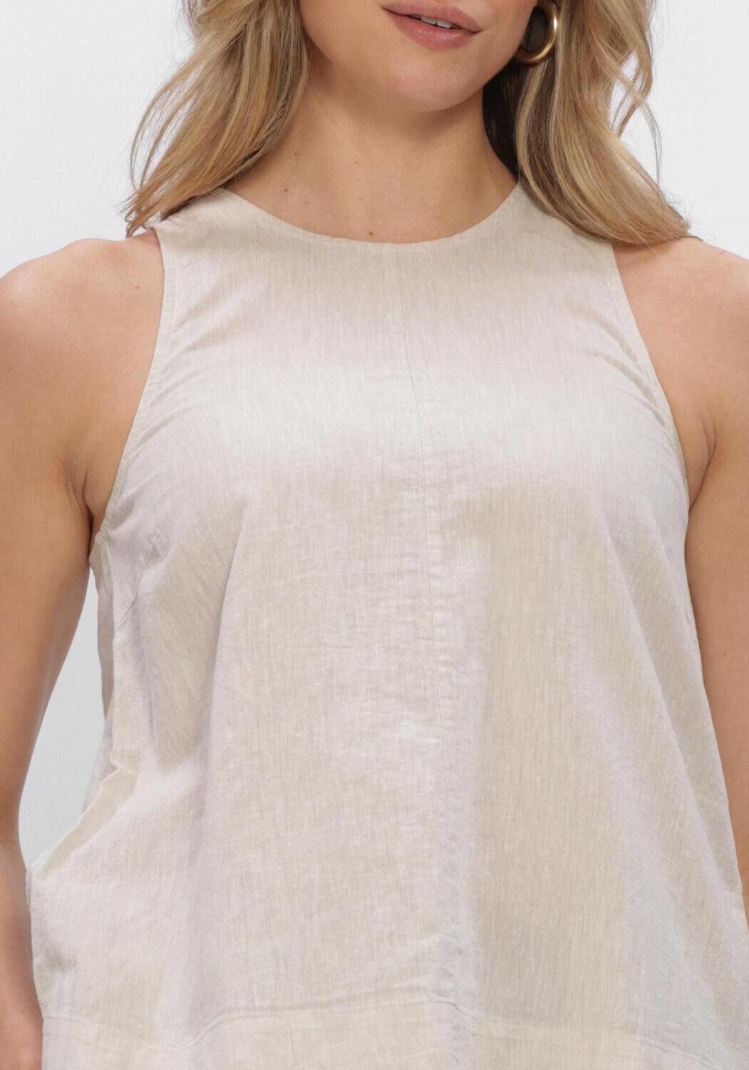 Beige SELECTED WOMEN Top SLFLUISA SL LINEN BLEND TOP - large