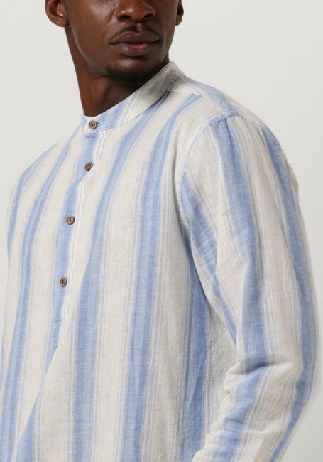 Weiße SCOTCH & SODA Casual-Oberhemd COTTON LINEN BLEND KAFTAN IN CHECKS AND STRIPES - large