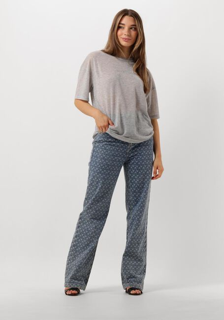 Silberne ALIX THE LABEL Top LADIES KNITTED SHEER T-SHIRT - large
