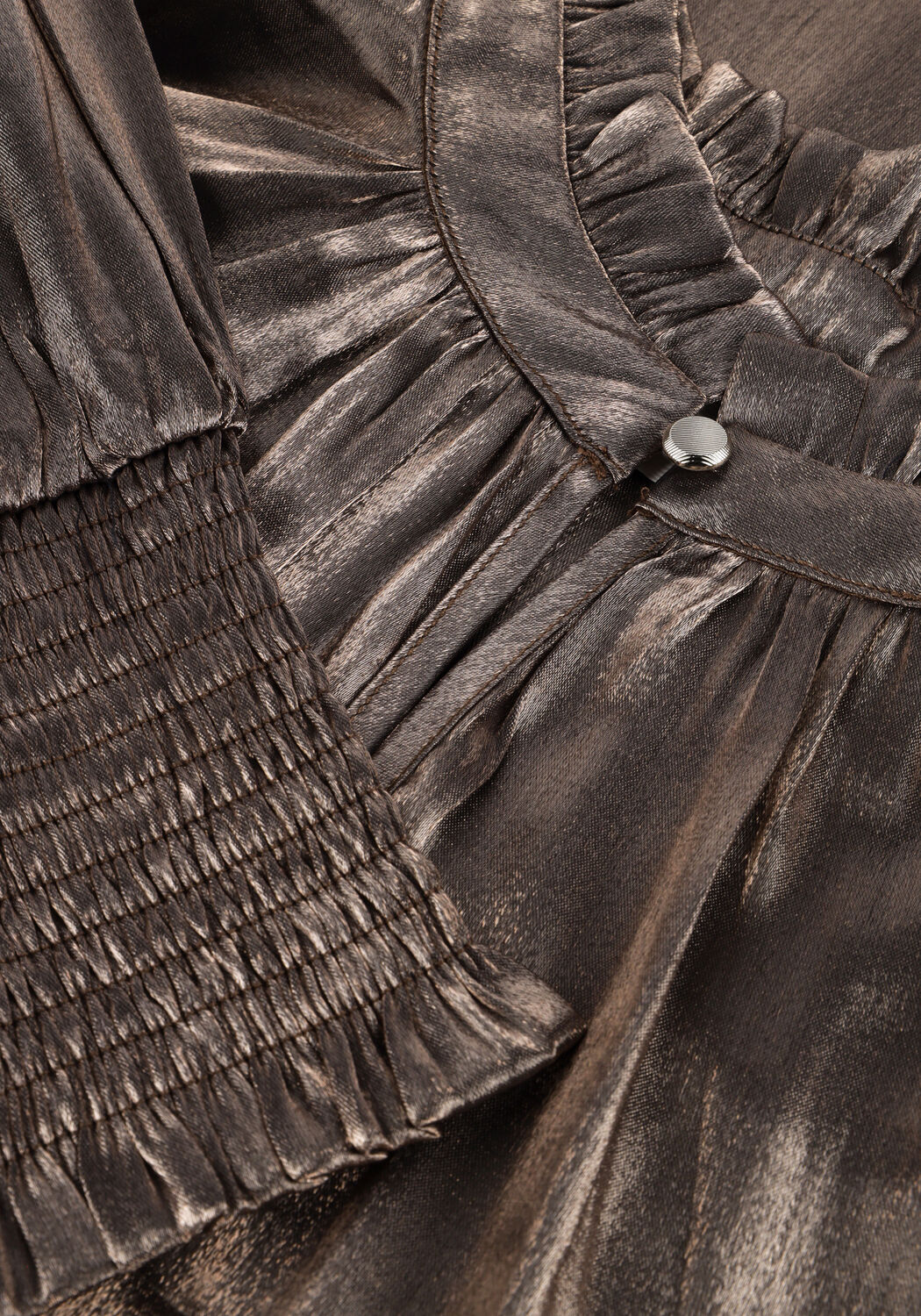 Braune NUKUS Blusen MARBELLA BLOUSE SHINY - large