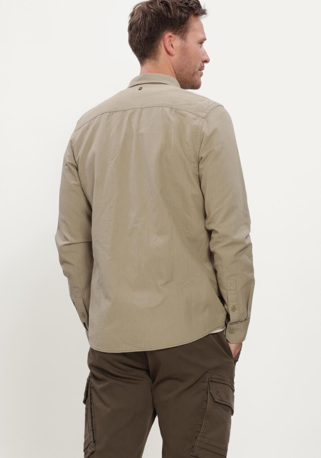 Sand PME LEGEND Casual-Oberhemd LONG SLEEVE SHIRT QUILT POPLIN - large