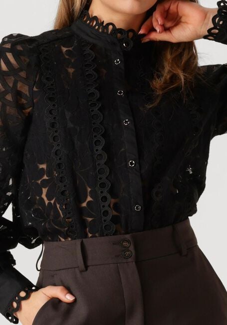 Schwarze SUMMUM Blusen BLOUSE LACE ORGANZA - large