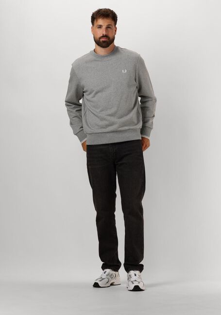 Graue FRED PERRY Pullover CREW NECK SWEATSHIRT - large