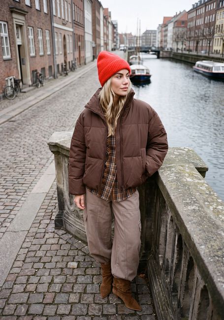 Braune MSCH COPENHAGEN Wattierte Jack MSCHREFRON JACKET - large