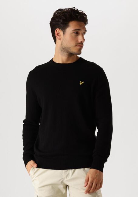 Schwarze LYLE & SCOTT Pullover COTTON MERINO CREW NECK JUMPER - large