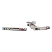 Silberne ATLITW STUDIO Ohrringe BLISS EARRINGS BAR MULTI ZIRCO - medium