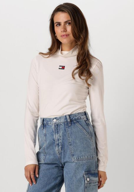 Weiße TOMMY JEANS Rollkragenpullover TJW SLIM BADGE MOCKNECK - large