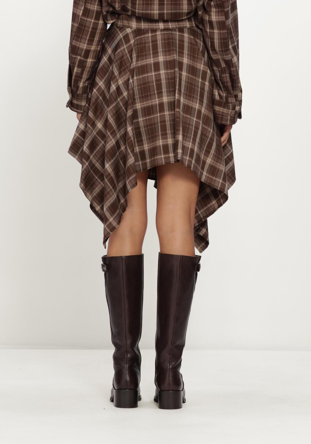 Braune CO'COUTURE R&ouml;cke DAGNYCC CHECK TIE SKIRT - large