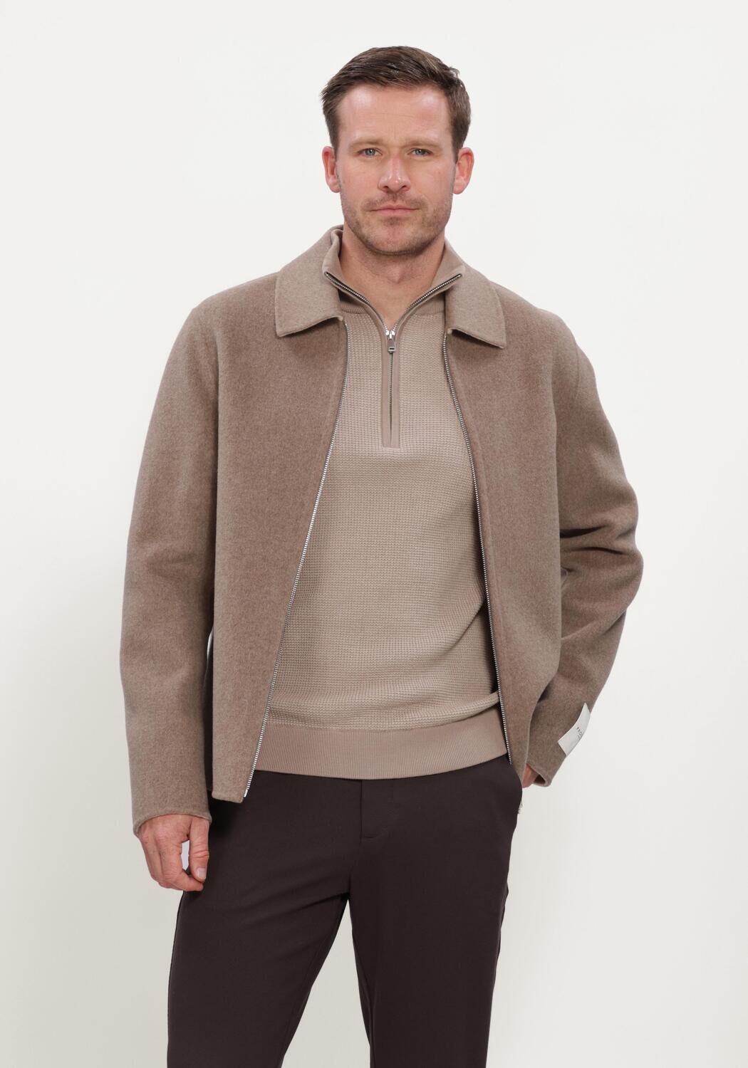 Braune PROFUOMO Overshirt OVERSHIRT WO ZIP REV - large