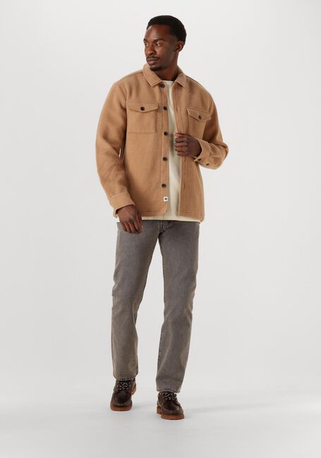 Camelfarbene ANERKJENDT Overshirt AKOSCAR BOILED WOOL OVERSHIRT - large