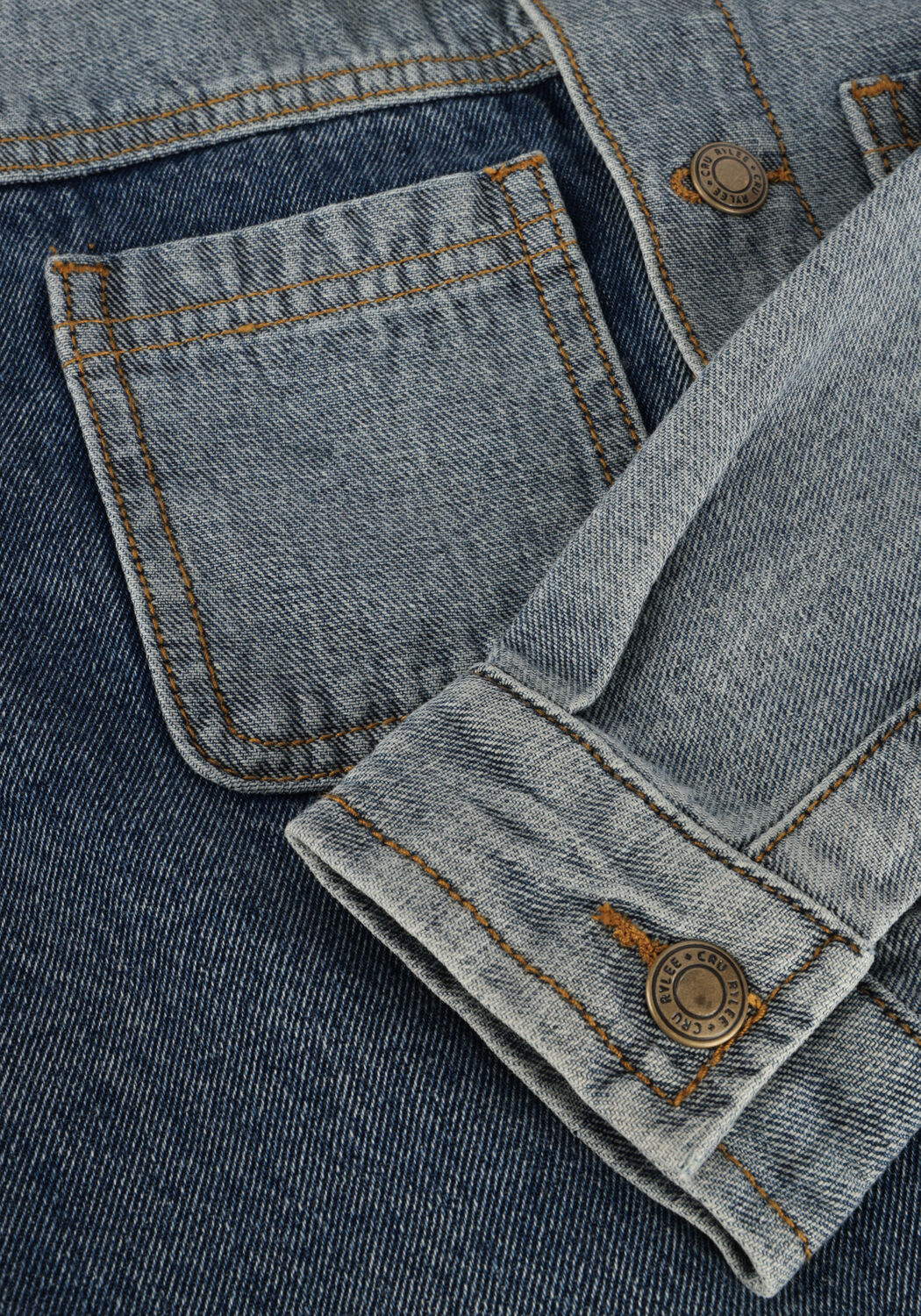 Hellblau RYLEE + CRU Hemden PATCHWORK OVERSHIRT LIGHT WASHED DENIM - large