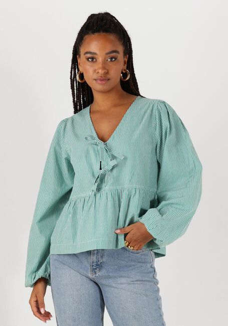 Grüne NEO NOIR Blusen ESMEE SMALL STRIPE BLOUSE - large