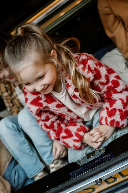 Mehrfarbige/Bunte DAILY7 Teddy-Jacke TEDDY JACKET HEART - large