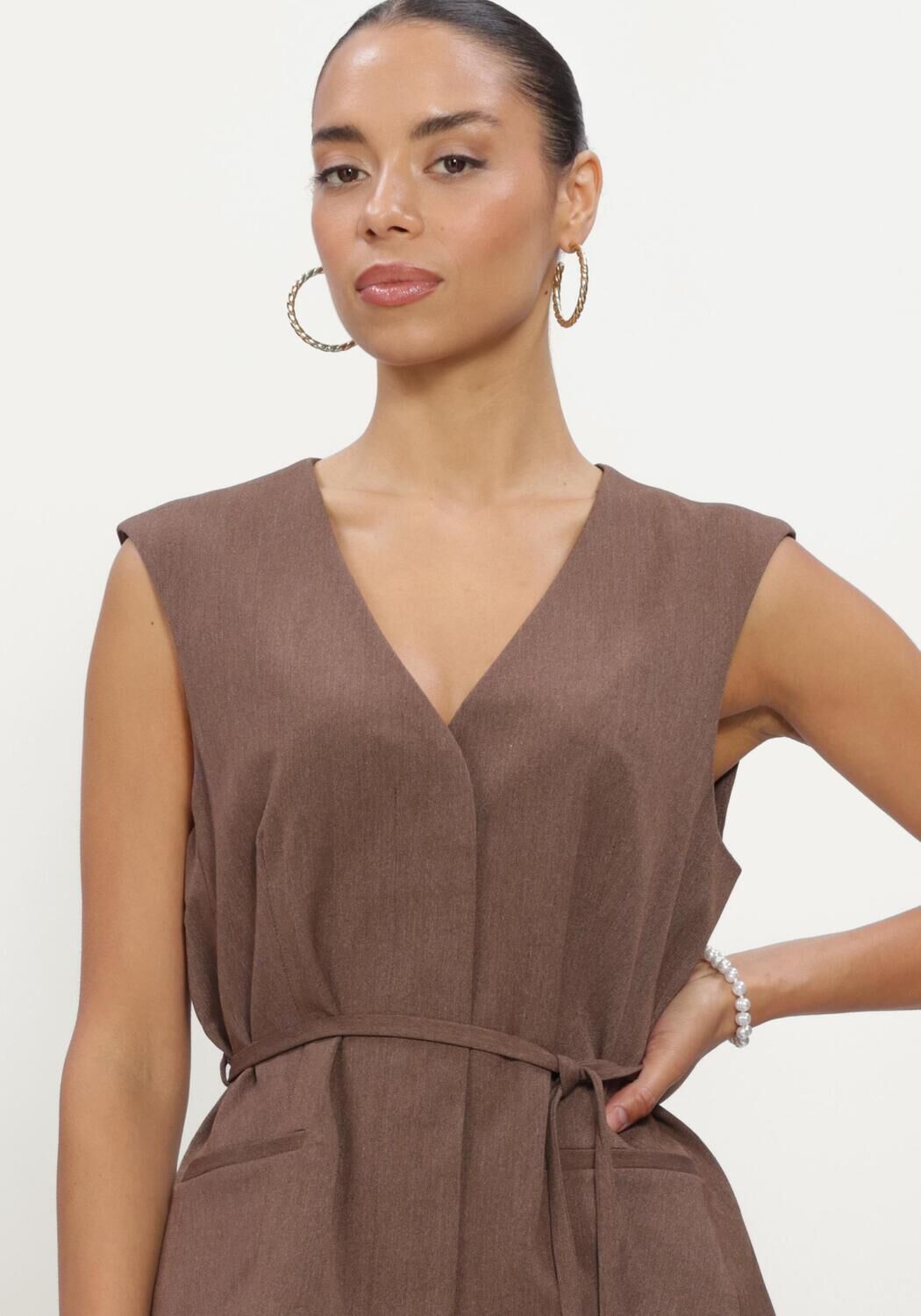 Braune OBJECT Gilet OBJLISA RE TIE WAISTCOAT NOOS - large