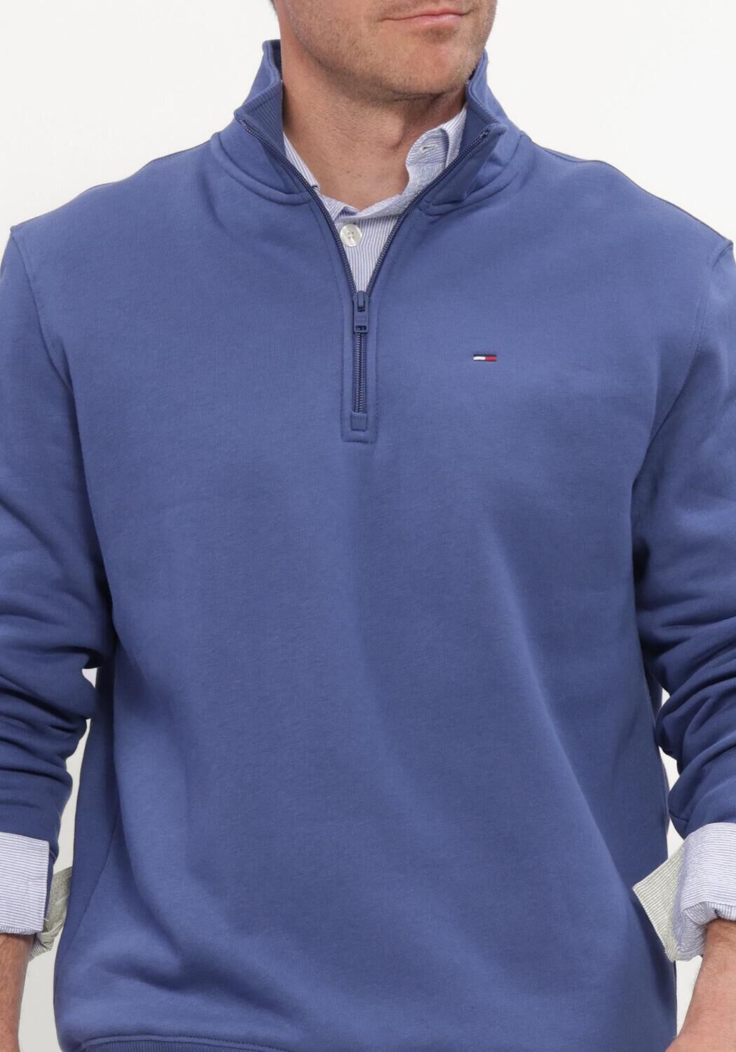 Blaue TOMMY JEANS Sweatshirt TJM REG FLEECE 1/4ZIP MOCK NECK - large