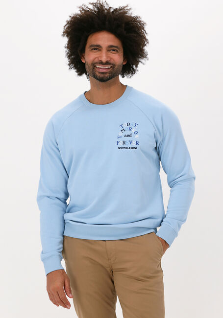 Hellblau SCOTCH & SODA Sweatshirt EMBROIDERED RAGLAN CREW-NECK S - large