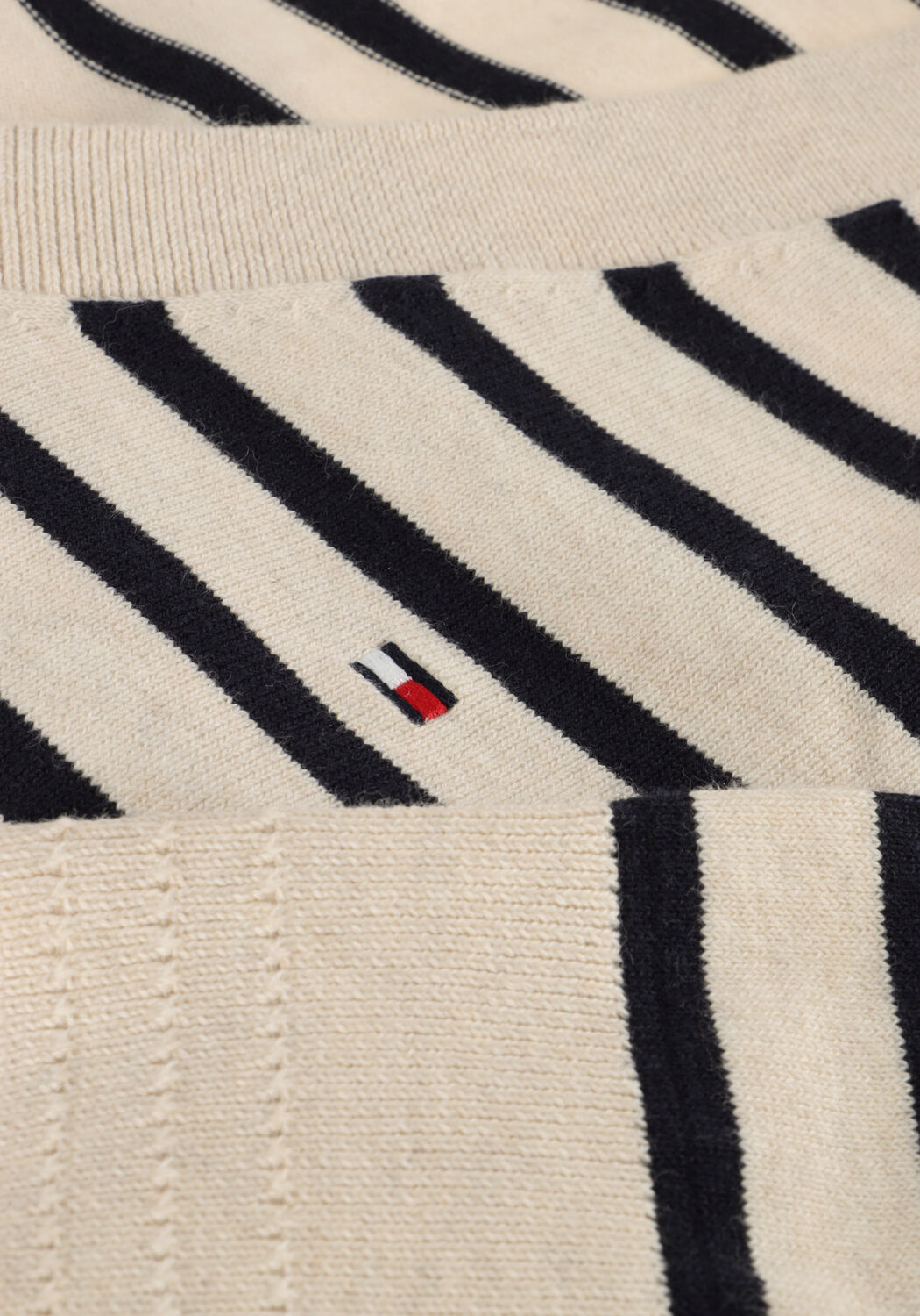 Beige TOMMY HILFIGER Pullover CO JERSEY STITCH V-NK SWEATER - large