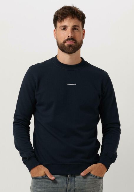 Dunkelblau PUREWHITE Pullover CREWNECK WITH FRONT PRINT AND BACK ARTWORK - large