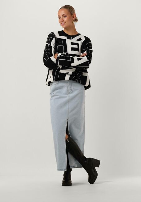 Schwarze ALIX THE LABEL Pullover BLACK WHITE PULLOVER - large