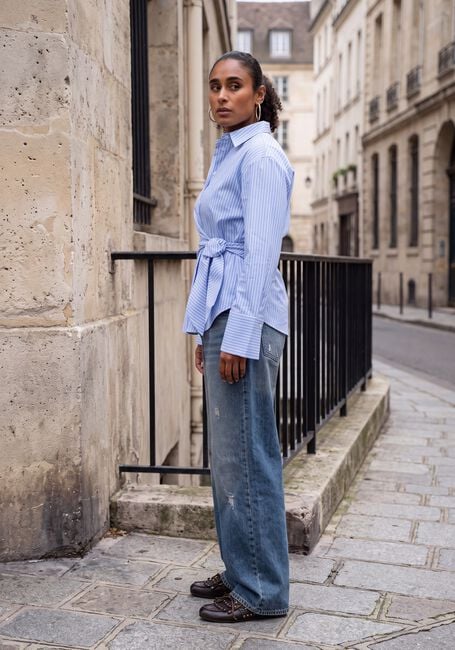 Hellblau NEO NOIR Blusen HELISA STRIPE SHIRT - large