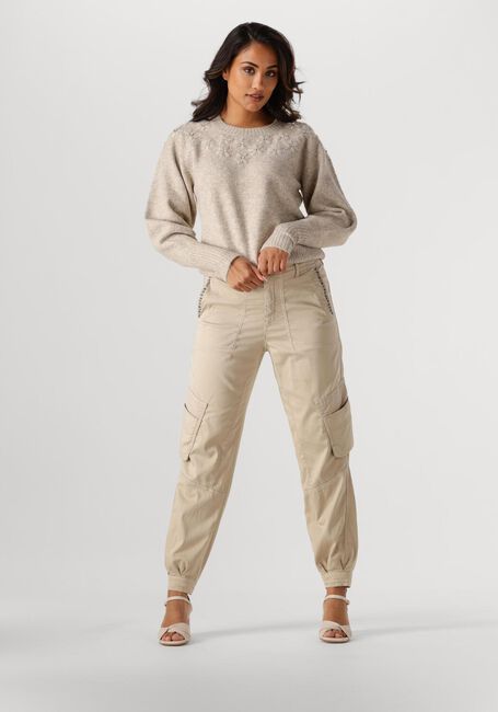 Beige SUMMUM Pullover SWEATER WOOL ELASTANE BLEND KNIT - large