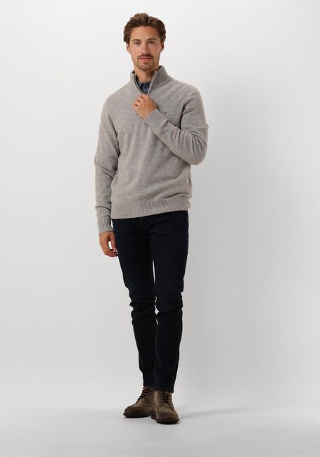 Hellgrau TOMMY HILFIGER Pullover LAMBSWOOL ZIP MOCK - large