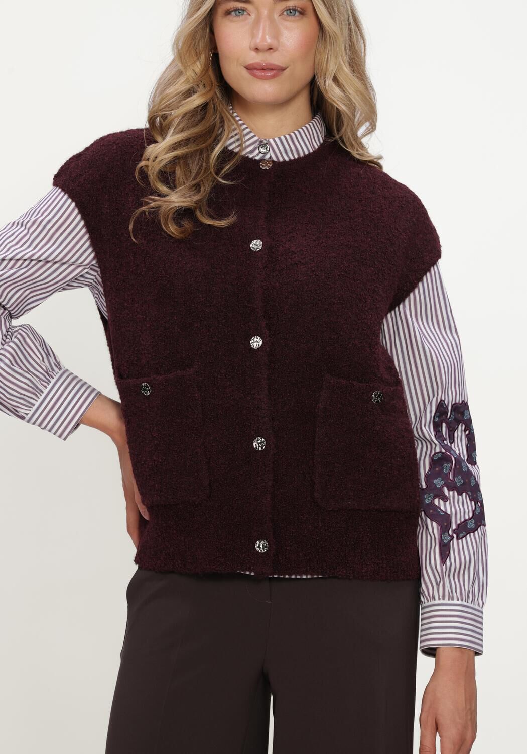 Bordeaux STUDIO AR Strickjacke IDONY BOUCLE KNIT - large