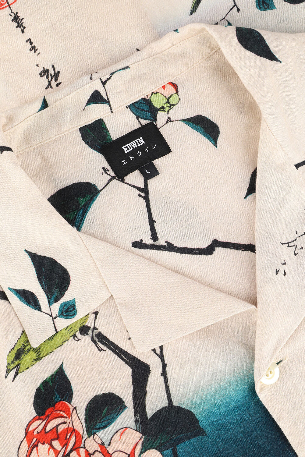 Nicht-gerade weiss EDWIN Casual-Oberhemd HIROSHIGE SHIRT SS - large