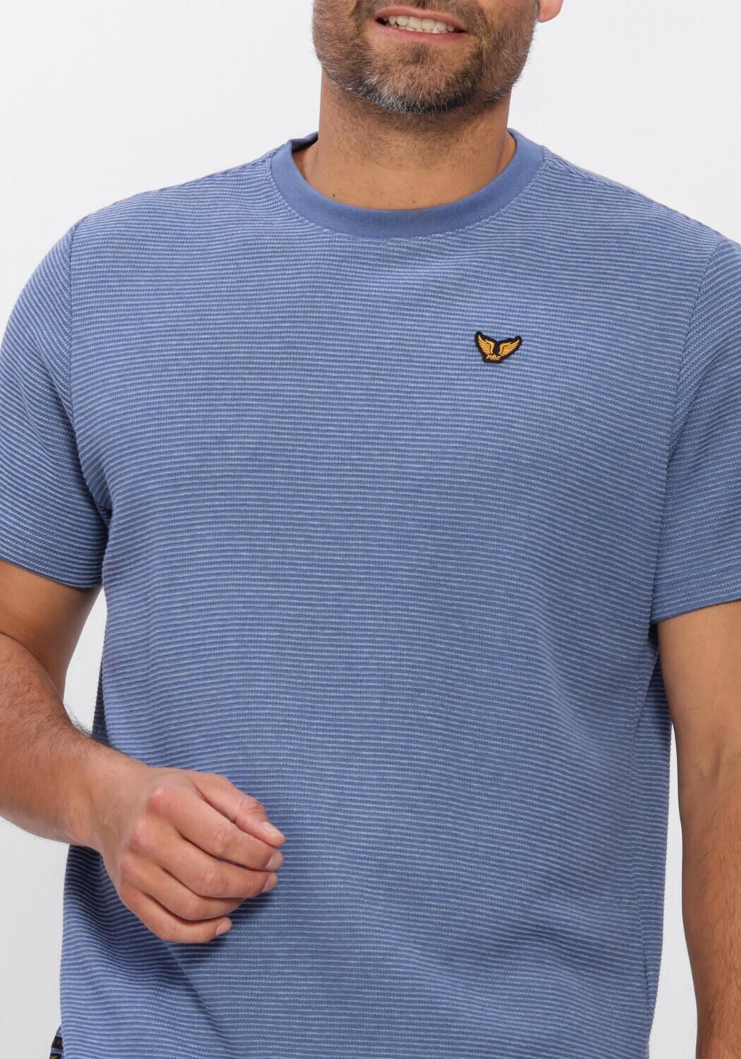 Blaue PME LEGEND T-shirt TWO TONE TEXTURED STRIPE - large
