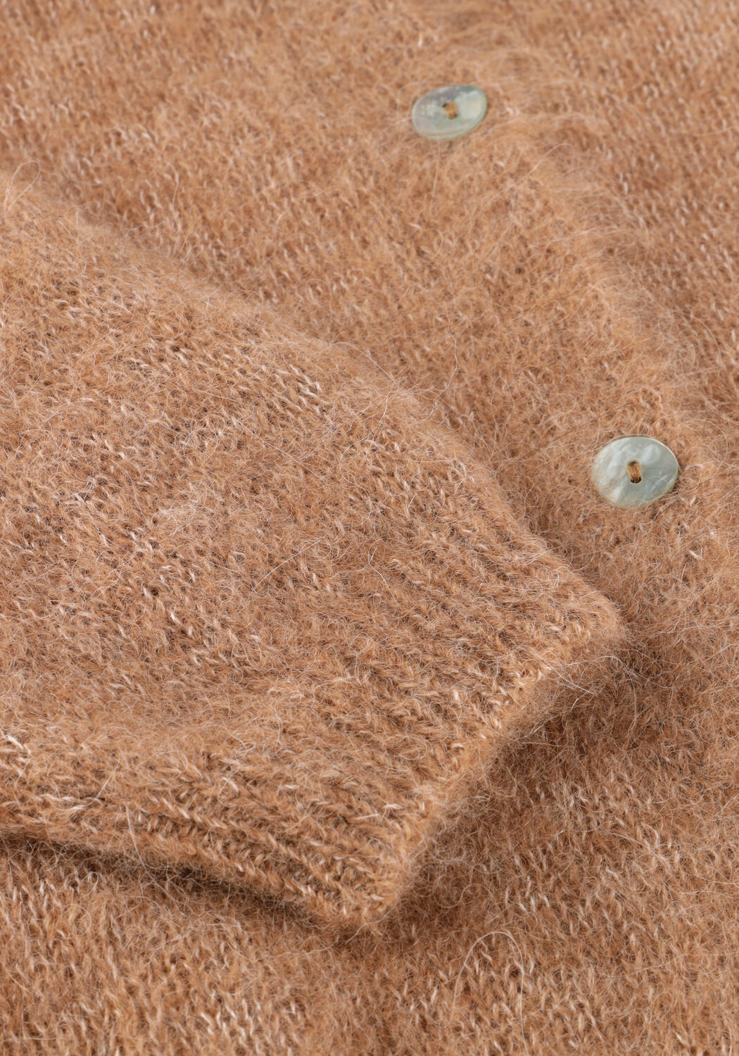 Camelfarbene BY-BAR Strickjacke CLEO NATURAL CARDIGAN - large