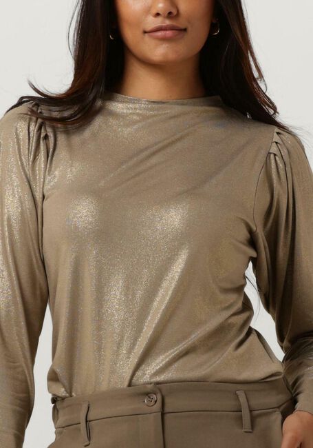 Braune SUMMUM Tops & T-shirts T-SHIRT METALLIC COATED JERSEY - large
