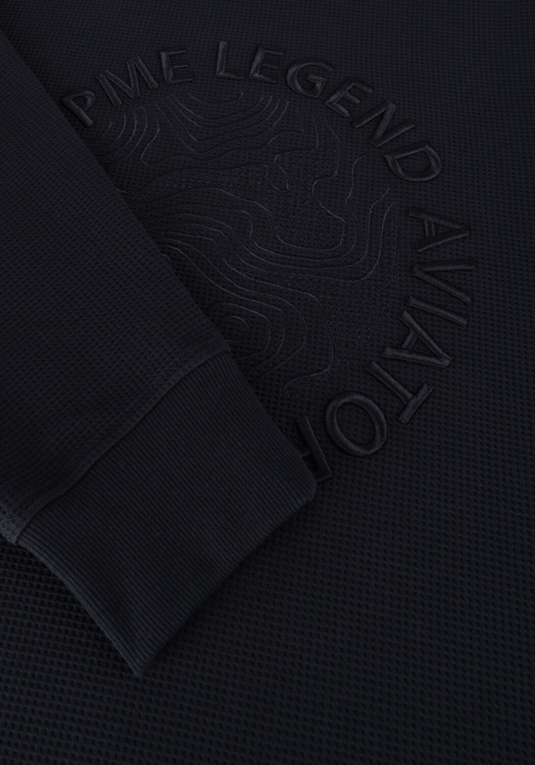Blaue PME LEGEND Pullover CREWNECK WAFFLE JERSEY - large