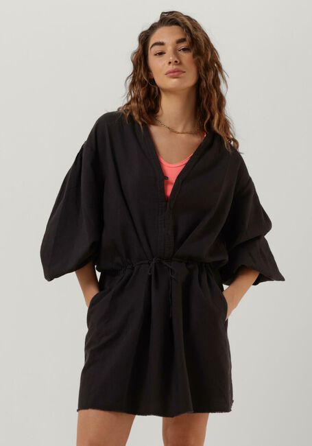 Schwarze 10DAYS Minikleid TUNIC DRESS WAFFLE - large