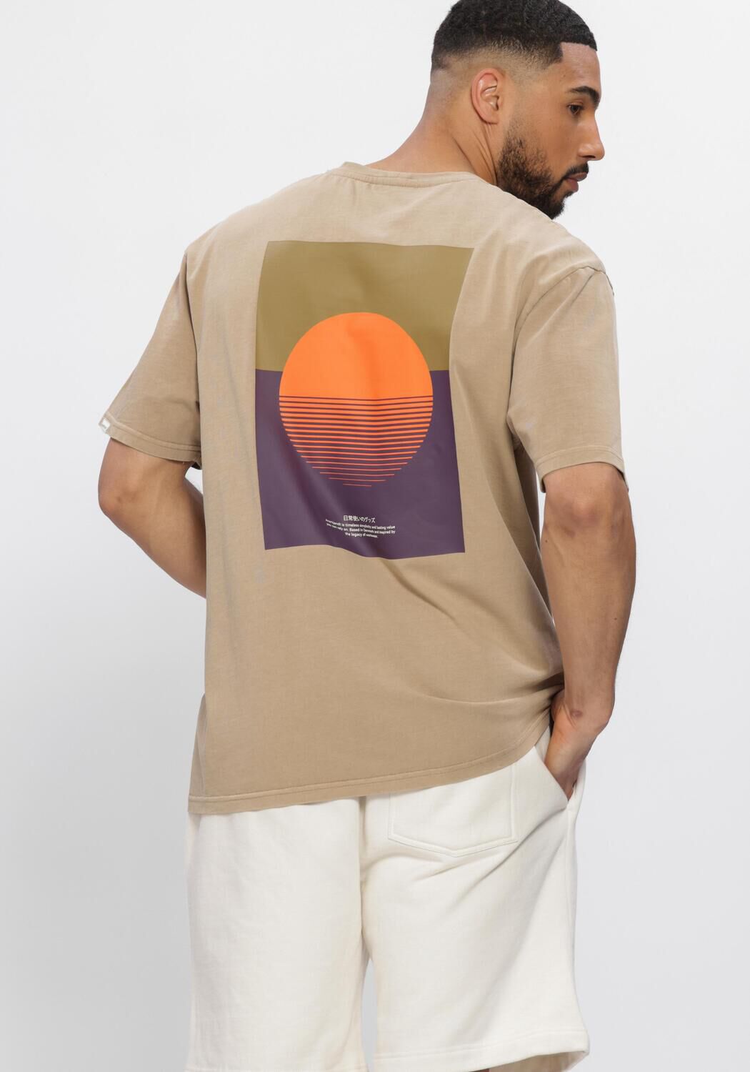 Sand ANERKJENDT T-shirt AKVILLADS SUN PRINT SS TEE - large