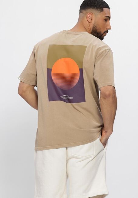 Beige ANERKJENDT T-shirt AKVILLADS SUN PRINT SS TEE - large