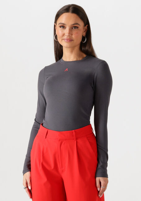 Dunkelgrau ALIX THE LABEL Top LADIES KNITTED MODAL LONGSLEEVE TOP - large