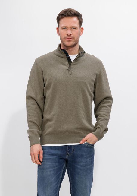 Gr&uuml;ne BARBOUR Pullover COTTON HALF ZIP KNITTED JUMPER - large