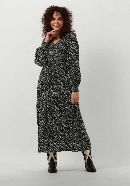 Schwarze Y.A.S. Midikleid YASDITSY V NECK 3/4 SLEEVE SMOCK DRESS - large